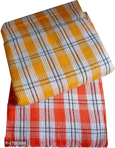 Classic Cotton Checked Towel, Pack of 2