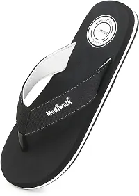 Stylish Black PU Self Design Slippers For Men-thumb3