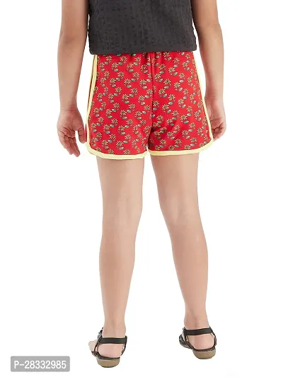 Fabulous Red Cotton Printed Hot Pant For Girls-thumb4