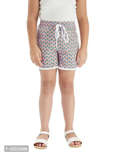 Fabulous Purple Cotton Printed Hot Pant For Girls