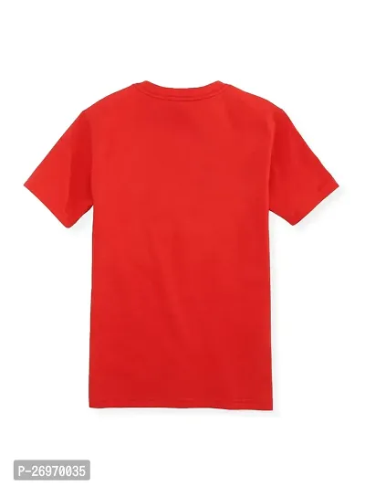 Trendy Red Cotton Printed Tees For Boys-thumb2