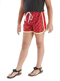 Fabulous Red Cotton Printed Hot Pant For Girls-thumb2