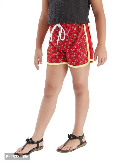 Fabulous Red Cotton Printed Hot Pant For Girls-thumb3