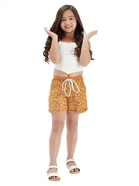 Fabulous Orange Cotton Printed Hot Pant For Girls-thumb1