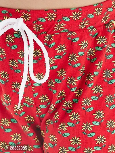 Fabulous Red Cotton Printed Hot Pant For Girls-thumb5