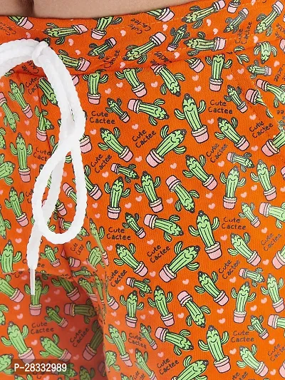Fabulous Orange Cotton Printed Hot Pant For Girls-thumb5