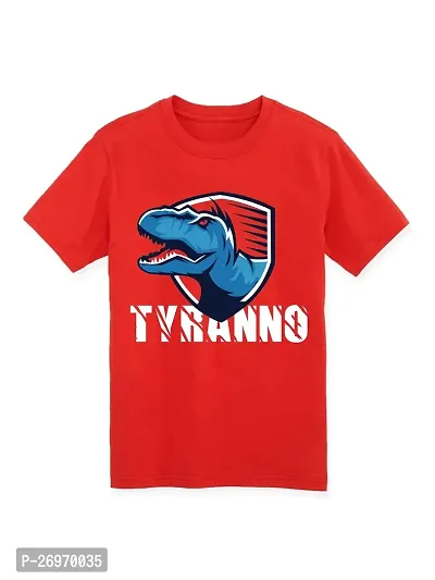 Trendy Red Cotton Printed Tees For Boys