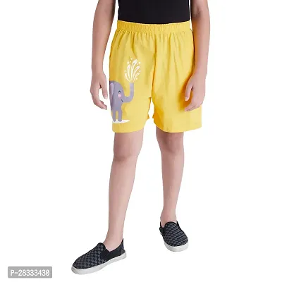 Elegant Yellow Cotton Printed Shorts For Boys-thumb0