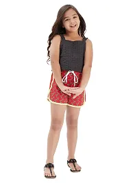 Fabulous Red Cotton Printed Hot Pant For Girls-thumb1