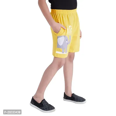 Elegant Yellow Cotton Printed Shorts For Boys-thumb3