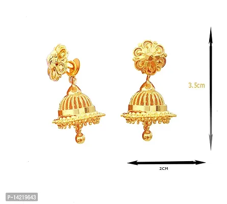 oh wow Copper with Apatite Stud Earring for Women, Girls, Red, White, Gold-thumb4