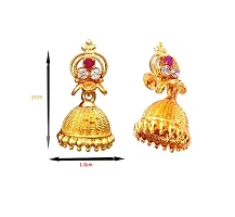 oh wow one gram gold studs earring jhumki pack of2 (gold) (Multy)-thumb4