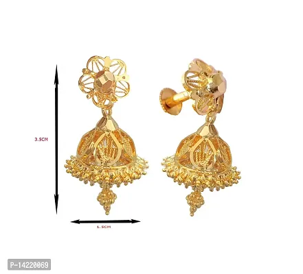 oh wow 1 Gram Gold Jhumki Earrings for Women's - Pack of 3-thumb5