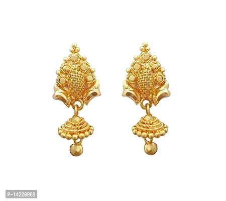 oh wow one gram gold women jhumki earrings