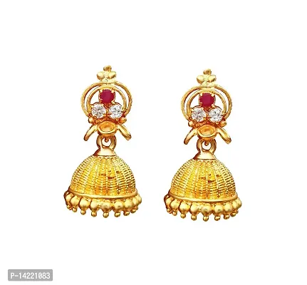 oh wow one gram gold studs earring jhumki pack of2 (gold) (Multy)-thumb3