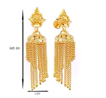 oh wow Women's 1 gram gold plated jhumki pack of 2 (Red)-thumb2