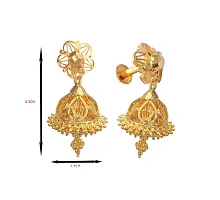 oh wow Women's 1 gram gold plated jhumki pack of 2 (Red)-thumb4