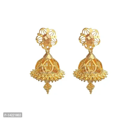 oh wow one gram gold studs earring jhumki pack of2 (gold) (Multy)-thumb2