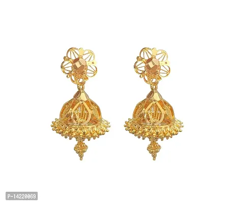 oh wow 1 Gram Gold Jhumki Earrings for Women's - Pack of 3-thumb2