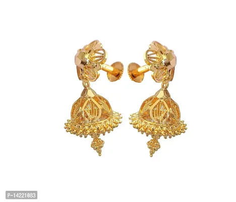 oh wow one gram gold studs earring jhumki pack of2 (gold) (Multy)-thumb4