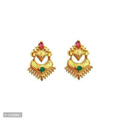 oh wow Copper with Apatite Stud Earring for Women, Gold