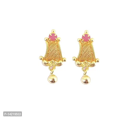 oh wow Copper with Apatite Stud Earring for Women, Gold