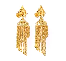 oh wow Women's 1 gram gold plated jhumki pack of 2 (Red)-thumb1