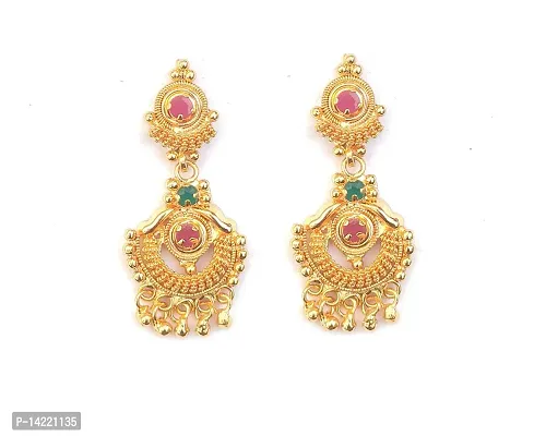 oh wow One Gram Micro Gold Studs Earring for Women (Multicolour)-thumb0