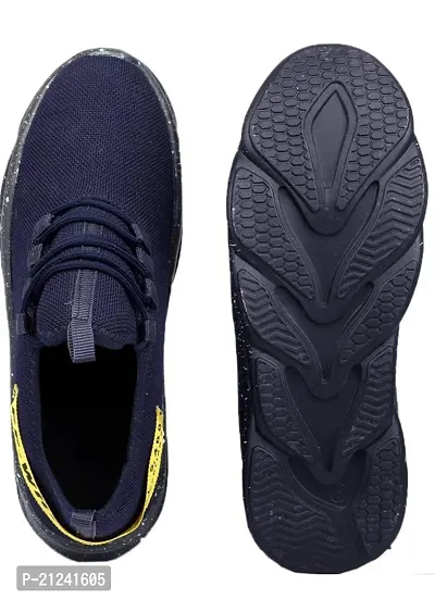 Stylish Blue Mesh Sneakers For  Men-thumb2