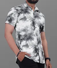 Reliable Grey Lyocell Dyed Short Sleeves Casual Shirts For Men-thumb2