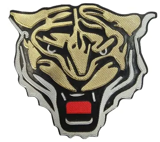 Tiger Head Face Iron On Heat Transfer Appliques Patch Sweatshirt Jeans Jackets Backpack Coat Decorations Family Party Valentines Gift (Golden)