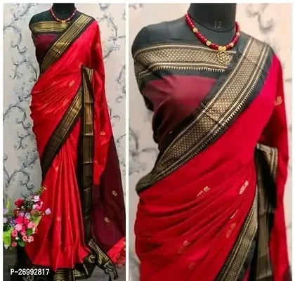 Stylish Women Cotton Saree with Blouse piece-thumb0