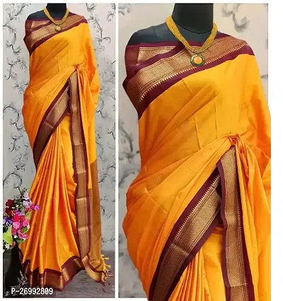 Stylish Women Cotton Saree with Blouse piece-thumb0