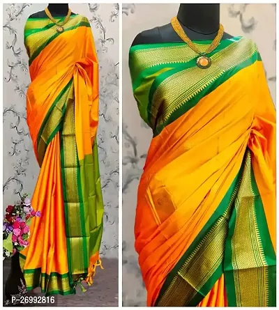 Stylish Women Cotton Saree with Blouse piece-thumb0