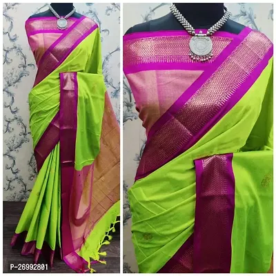 Stylish Women Cotton Saree with Blouse piece-thumb0