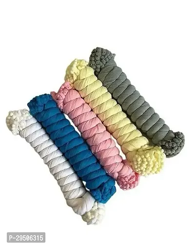 Elite Multicoloured Cotton Pom-pom Dupattas For Women Pack Of 5
