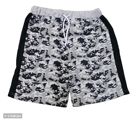 Reliable Grey Cotton Blend Printed Shorts For Men