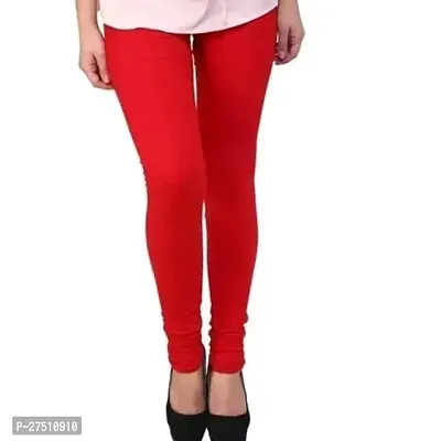 Fabulous Red Cotton Lycra Solid Leggings For Women-thumb0