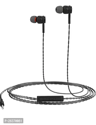 Stylish Black Wired - 3.5 MM Single Pin With Microphone Headphones