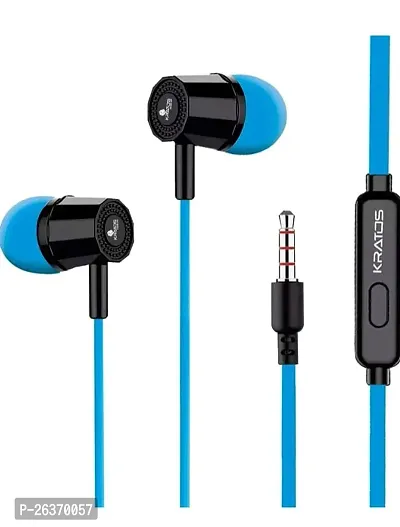 Stylish Blue Wired - 3.5 MM Single Pin With Microphone Headphones
