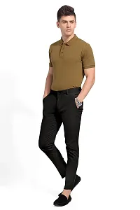 Black Lycra Casual Trousers For Men-thumb1