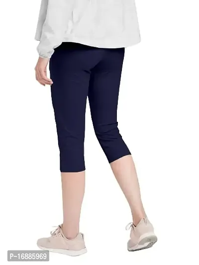 POPSHOP FASHION Women's Calf Length Capri Cropped Leggings Cotton Lycra Fabric Slim Fit 3/4th | Pants-thumb3