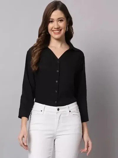 COLOUR CREPE SOLID WOMEN SHIRT