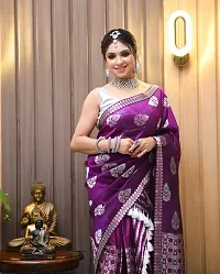 Stylish Poly Silk Saree With Blouse Piece For Women-thumb2