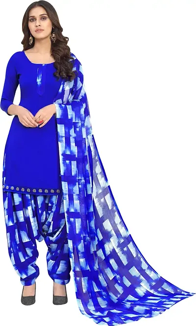 Elegant Crepe Dress Material with Dupatta For Women