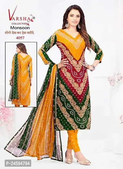 Elegant Multicoloured Cotton Blend  Dress Material without Dupatta For Women-thumb0