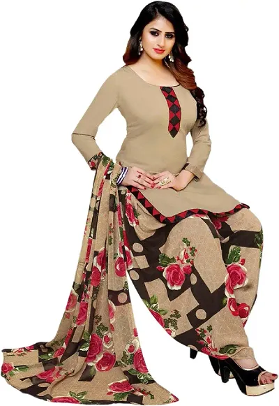 Beautiful Crepe Dress Material with Dupatta