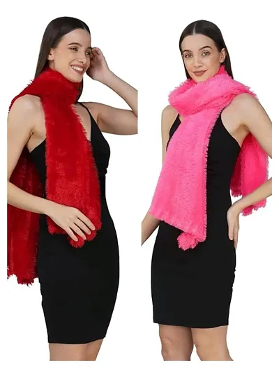 DISIGNER FUR FANCY STOLE (PACK OF 2)