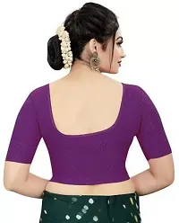 Fancy Lycra Round Neck  Blouse for Women-thumb3