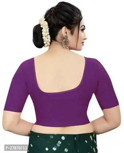 Fancy Lycra Round Neck  Blouse for Women-thumb4